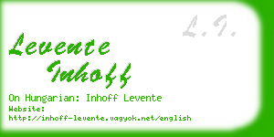 levente inhoff business card